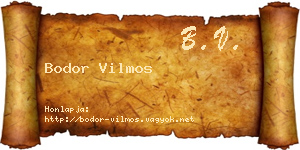 Bodor Vilmos névjegykártya